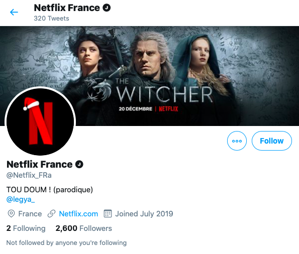 Faux compte Netflix France